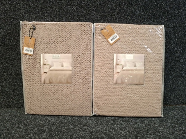 1560269-4 2 st Överkast Grand Design Waffle Taupe - 120x180 cm