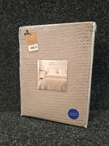1560272-3 Överkast Grand Design Waffle Taupe - 180x260 cm
