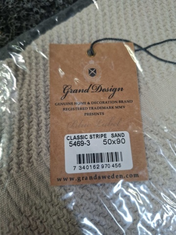 1560370-5 2 st Kuddfodral Grand Design Classic Stripe Sand - 50x90 cm