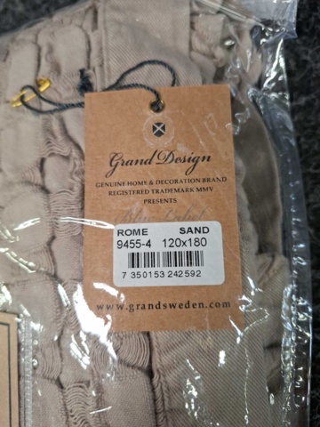 1560404-6 2 st Överkast Grand Design Rome Sand - 120x180 cm
