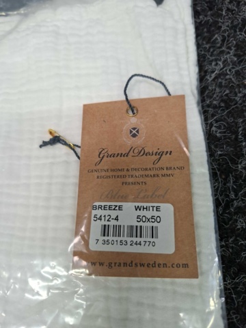 1560409-3 2 st Kuddfodral Grand Design Breeze White - 50x50 cm
