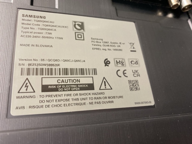 1560416-8 2 defective TVs Samsung & Sharp