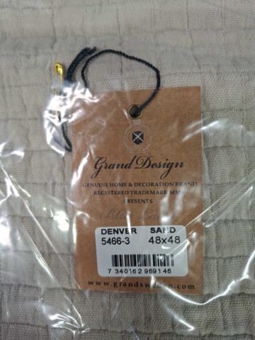1560108-5 2 st Kuddfodral Grand Design Denver Sand - 48x48 cm
