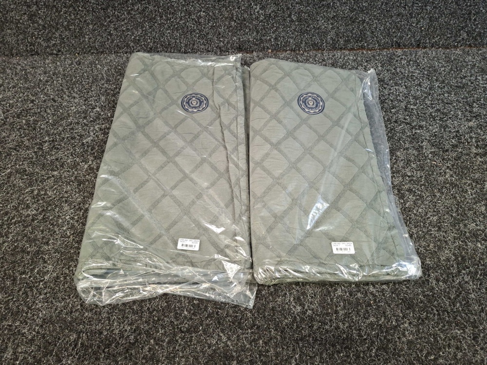 1560134-2 2 st Kuddfodral Grand Design Dunblane Grey/Green - 50x90 cm