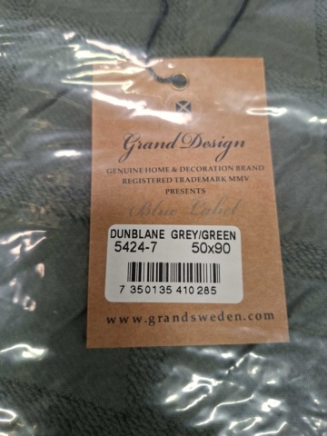1560138-6 2 st Kuddfodral Grand Design Dunblane Grey/Green - 50x90 cm