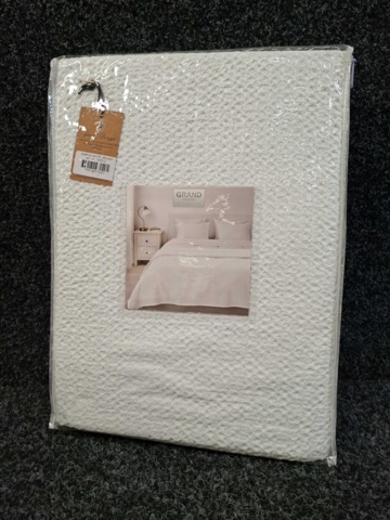 1560254-3 Överkast Grand Design Waffle White - 180x260 cm