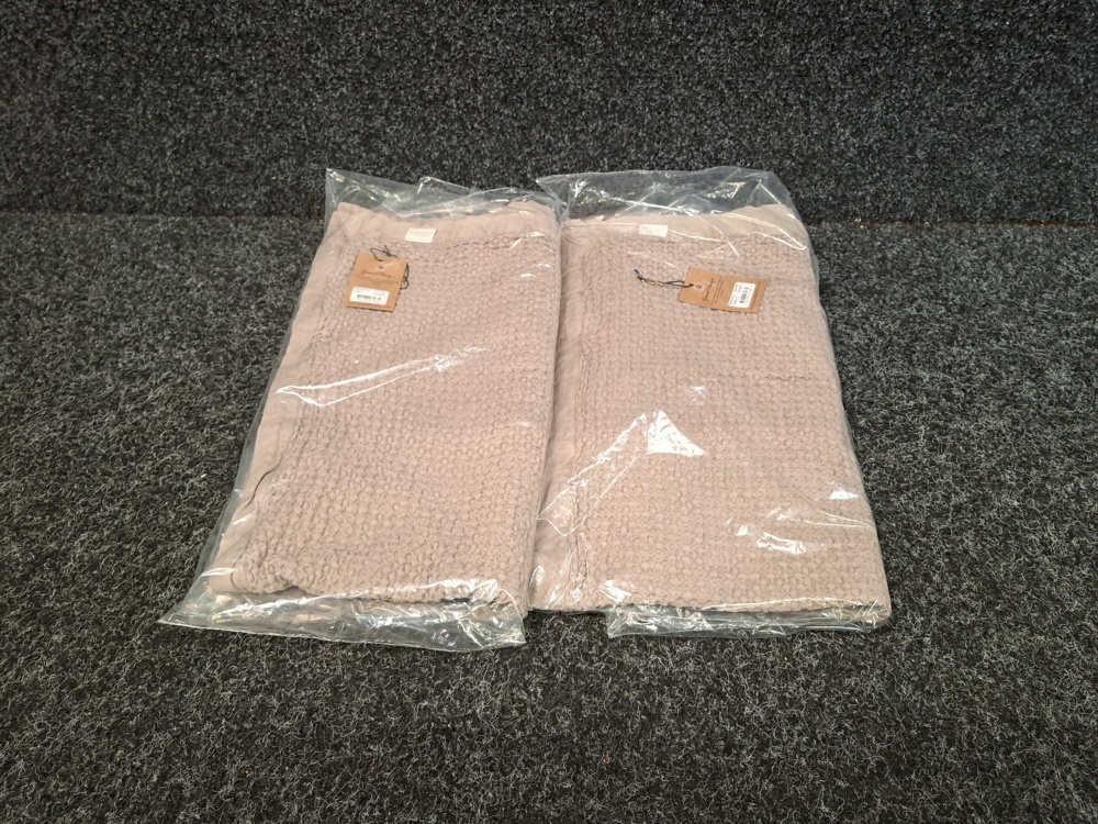 1560309-2 2 st Kuddfodral Grand Design Waffle Taupe - 50x90 cm