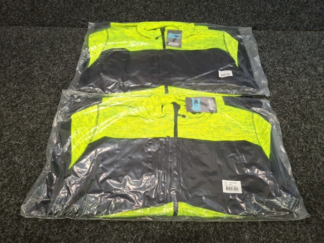 1560490-2 2 st Sweatshirtjackor Gesto Explore Stickad Gul/Svart, Strl 4XL