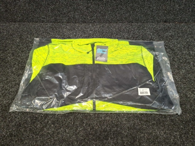 1560490-3 2 st Sweatshirtjackor Gesto Explore Stickad Gul/Svart, Strl 4XL