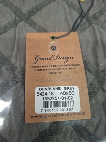 1560414-6 2 st Kuddfodral Grand Design Dunblane Grey - 40x60 cm