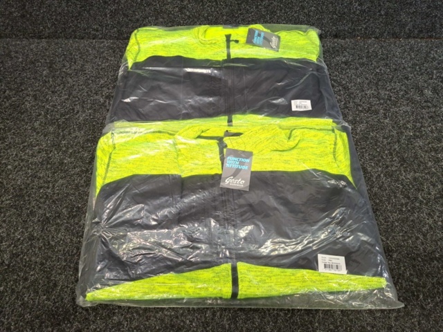 1560596-2 2 st Sweatshirtjackor Gesto Explore Stickad Gul/Svart, Strl 5XL