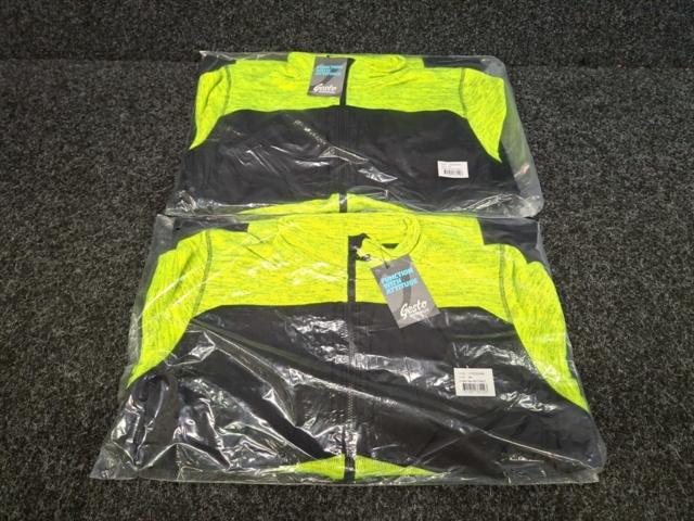 1560590-2 2 st Sweatshirtjackor Gesto Explore Stickad Gul/Svart, Strl XL