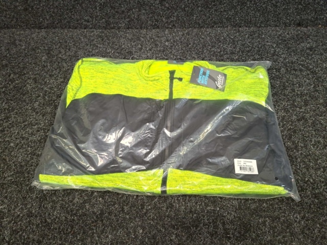 1560597-3 2 st Sweatshirtjackor Gesto Explore Stickad Gul/Svart, Strl 5XL