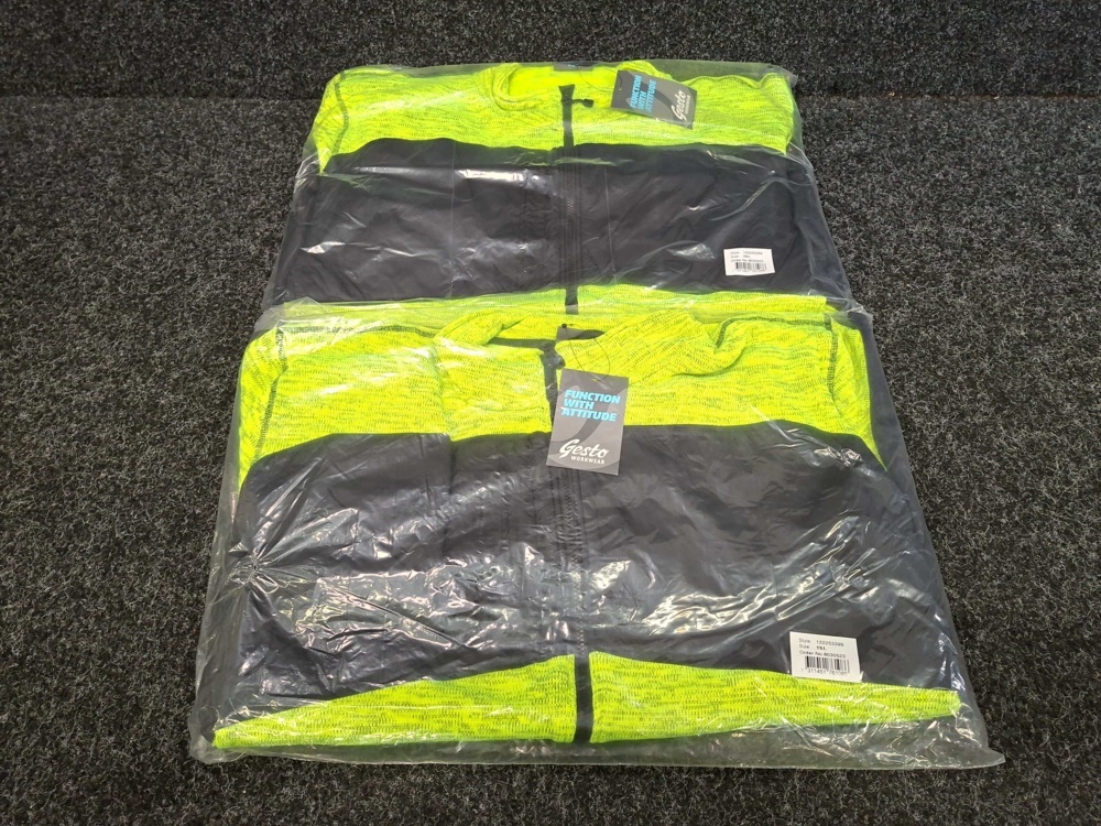 1560603-2 2 st Sweatshirtjackor Gesto Explore Stickad Gul/Svart, Strl 5XL