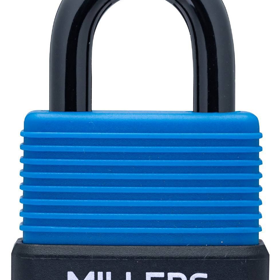 1561336-1 Padlocks, 10 pcs - Miller's Alu PS 40, weatherproof plastic cover, 2 keys