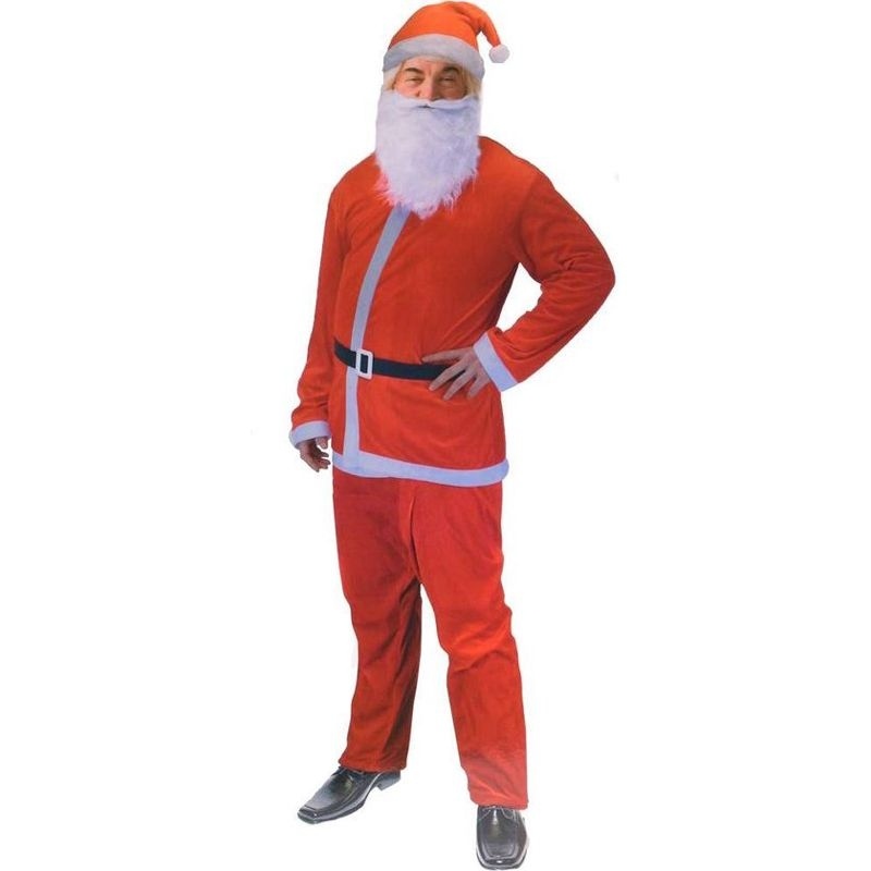1536976-1 Santa Costume, 10pcs - Santa Costume Jacket, Pants, Hat, Beard and Belt