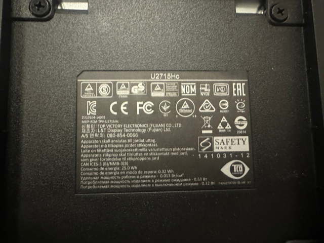 1493015-4 Datorskärm 27" DELL U2715H
