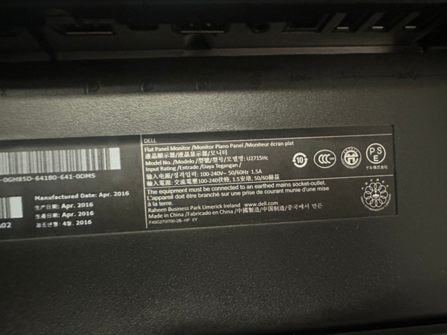 1493015-6 Datorskärm 27" DELL U2715H