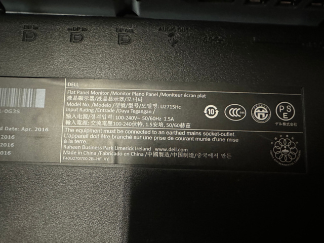 1493016-12 Datorskärm 27" DELL U2715H