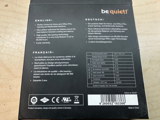 1493022-3 Fläktar be quiet! Pure Wings 2 140mm 7st