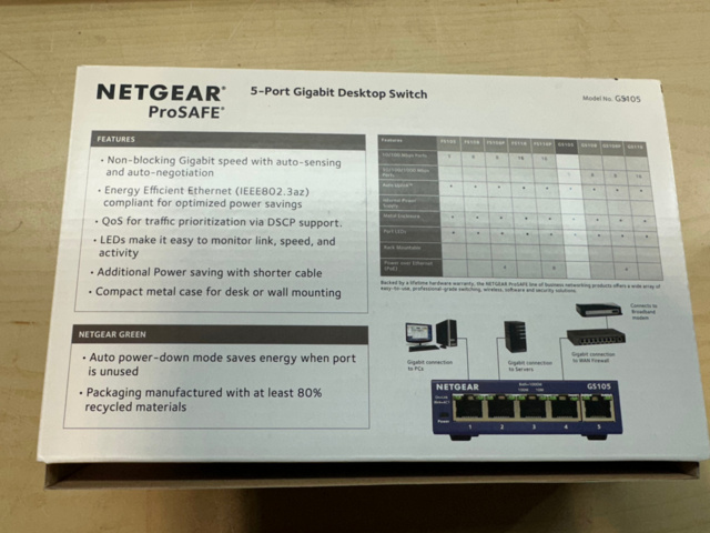1493027-4 Switchar Netgear ProSafe GS105 3st