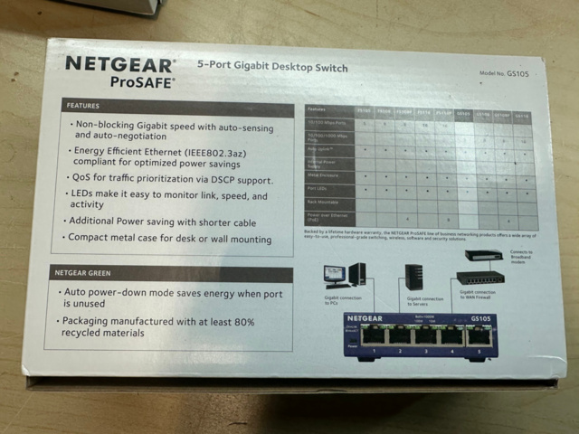 1493029-8 Switchar Netgear ProSafe GS105 4st
