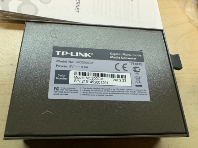 1561815-10 Gigabit Media converter TP-Link MC200CM 2st