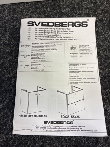 1563049-5 Commode Intro Udel 55x35 2D Matt White Svedbergs