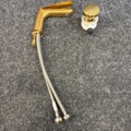 1563063-2 Sink mixer Svedbergs brushed brass & bottom valve