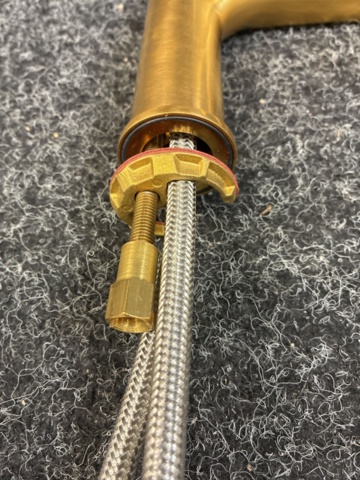 1563063-7 Sink mixer Svedbergs brushed brass & bottom valve