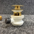 1563063-10 Sink mixer Svedbergs brushed brass & bottom valve