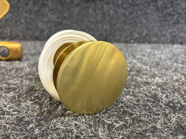 1563063-12 Sink mixer Svedbergs brushed brass & bottom valve