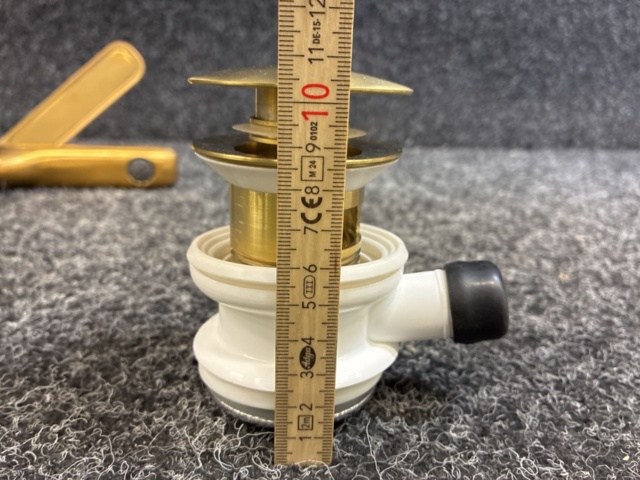1563063-13 Sink mixer Svedbergs brushed brass & bottom valve