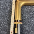 1563063-15 Sink mixer Svedbergs brushed brass & bottom valve