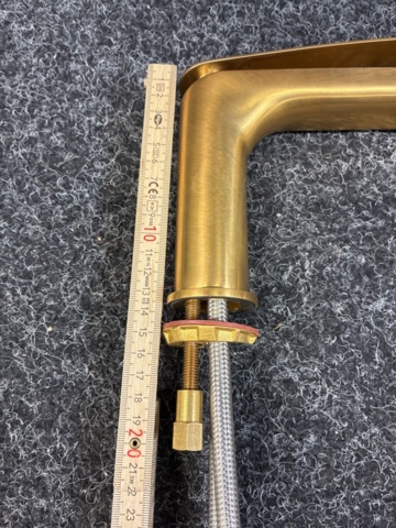 1563063-15 Sink mixer Svedbergs brushed brass & bottom valve