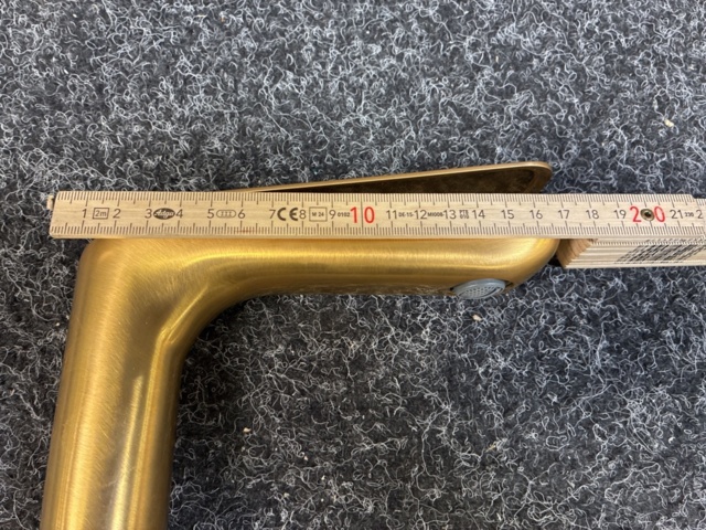 1563063-16 Sink mixer Svedbergs brushed brass & bottom valve