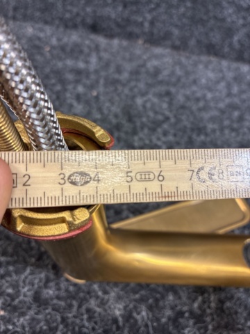 1563063-17 Sink mixer Svedbergs brushed brass & bottom valve