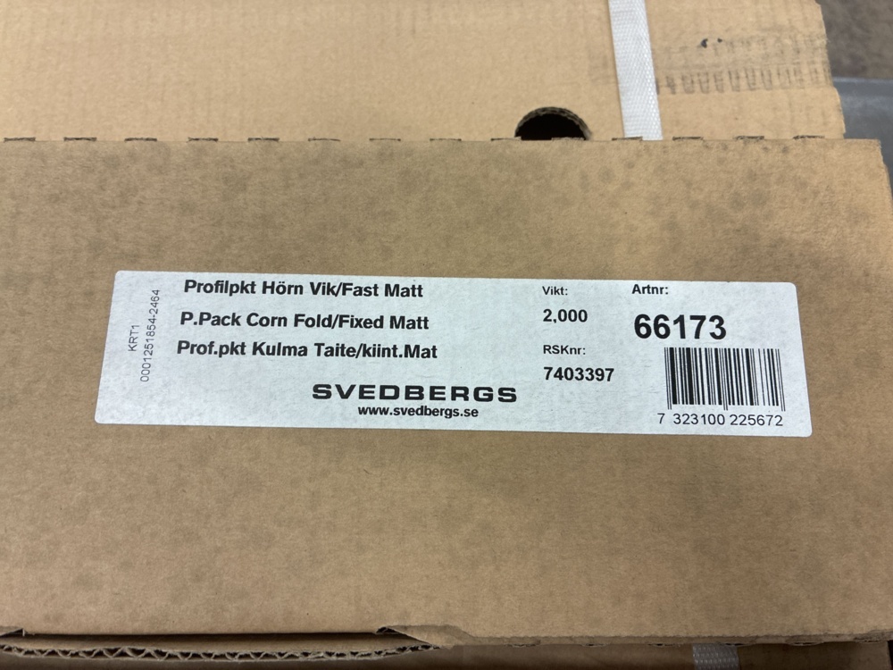 1563082-2 Profile package Corner Fold/Fixed Matt
