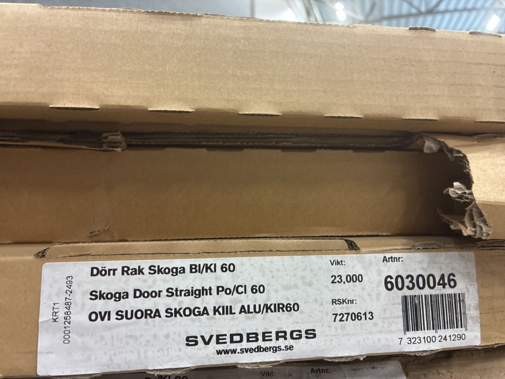 1563086-2 Duschvägg Svedbergs Rak Skoga Blank/klarglas 60