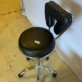 1549049-4 Rollaway stool with backrest and waste container