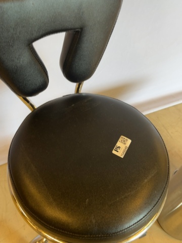 1549049-7 Rollaway stool with backrest and waste container