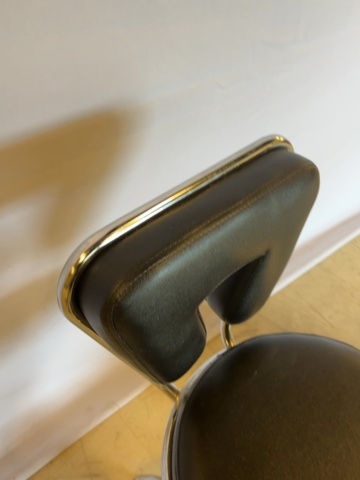 1549049-8 Rollaway stool with backrest and waste container
