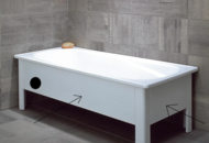 1563056 Bathtub half front Enamel bath. 1500 Svedbergs