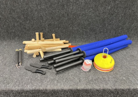 Bokken, Rubber nunchakus, Knife ladder, Pistol ladder etc