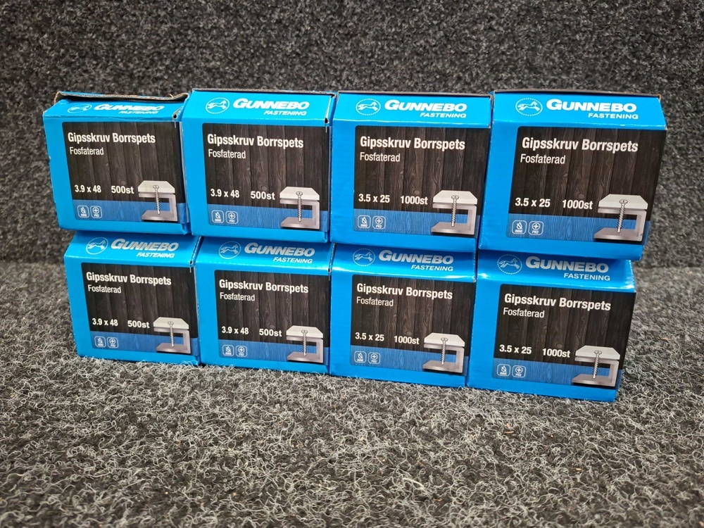 1564730-2 6000 pcs Drywall Screw Drill Tip 3.9x48 & 3.5x25mm, Gunnebo