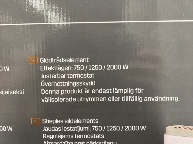 1565734-6 2 st Konvektorelement Prof 750/1250 2000W