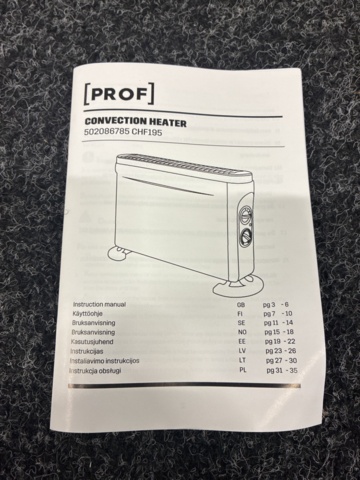 1565739-10 2 convector elements Prof 750/1250 2000W