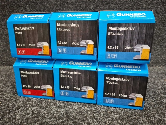 1565326-3 1500 st Montageskruv 4.2x65mm, Gunnebo