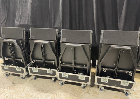 PA-system med line array-högtalare och slutsteg – d&b Y8 / Y12 / Y-SUB / D80