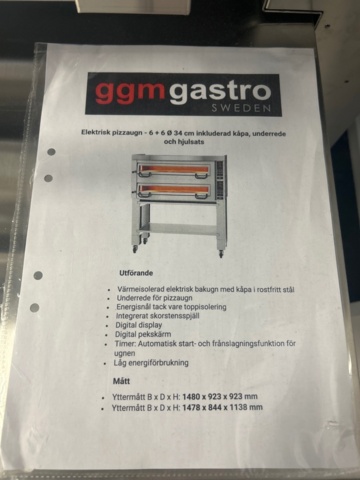 1519283-5 Elektrisk pizzaugn - GGM Gastro